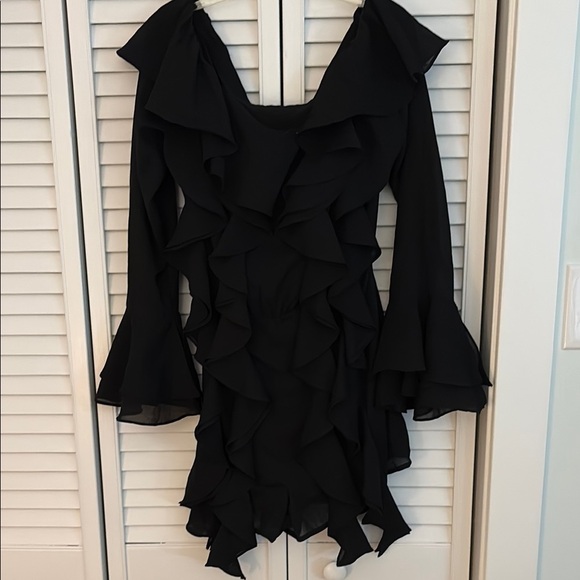 C/MEO Collective Black Bell Sleeve Bodycon Jumpsuit - Picture 1 of 6